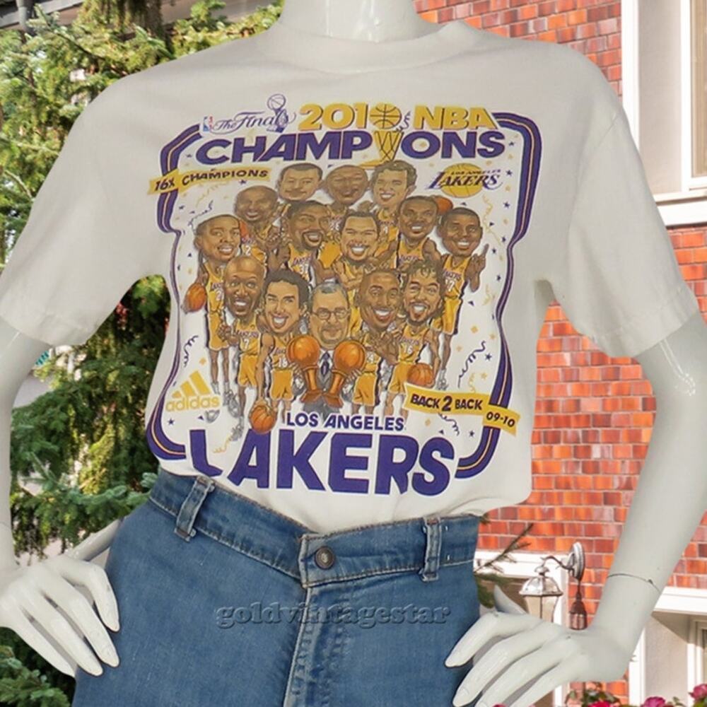 LA Lakers 2010 NBA Champs Basketball Kobe Boys Tee Shirt M